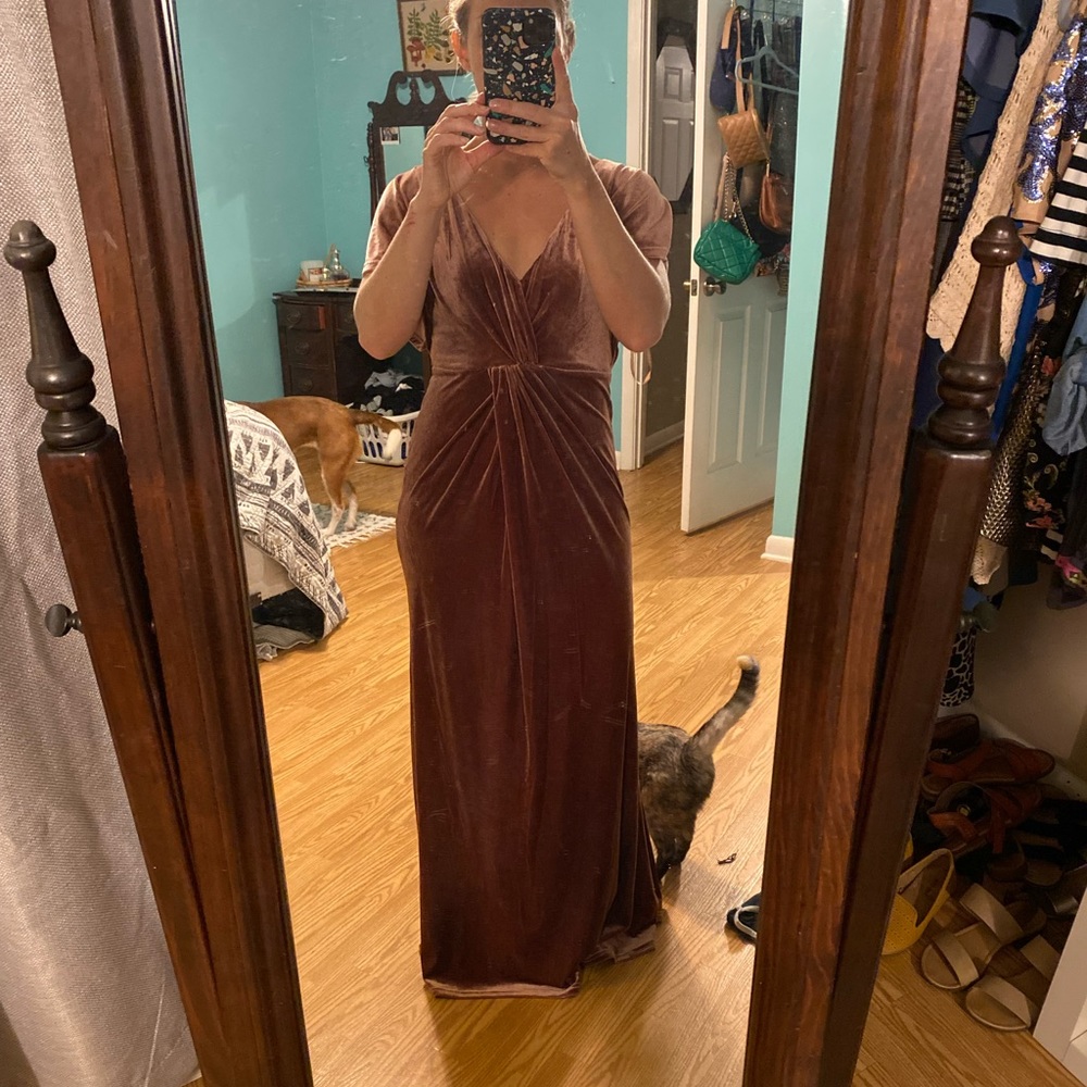 Velvet bridesmaid dress